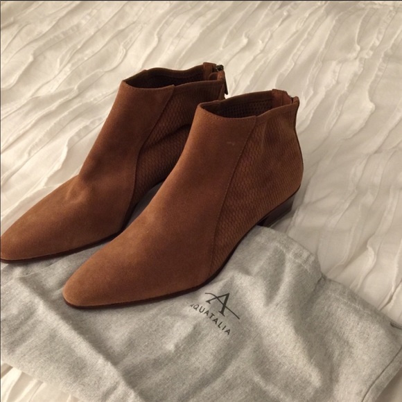 Aquatalia Shoes - Aquatalia Suede Booties Brown sz 7 NWOB